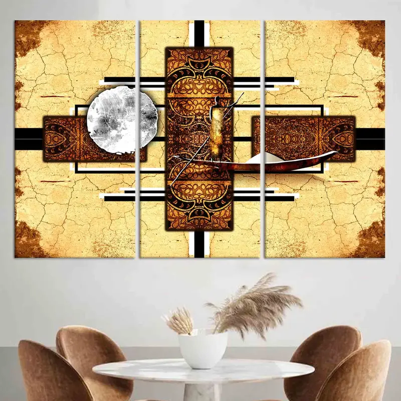 Soyut Ay Kanvas: Huzurlu Ev Dekorasyonu için Baskılı Sanat