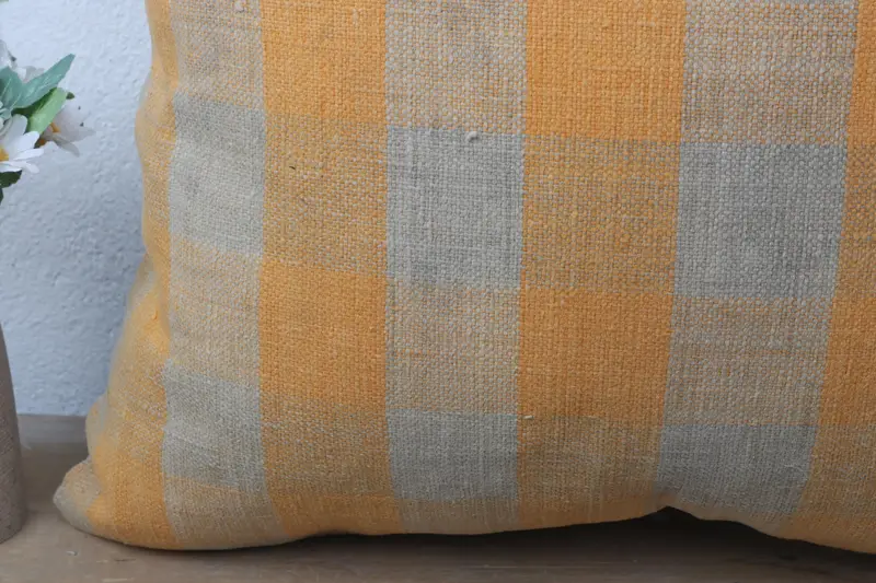 20x20 Yellow Cushion Cover, Pillow Cover, Gift Pillow, Tribal Pillow Case, Vintage Kilim Pillow, Toss Cushion, Kilim Cushion Sham - 3