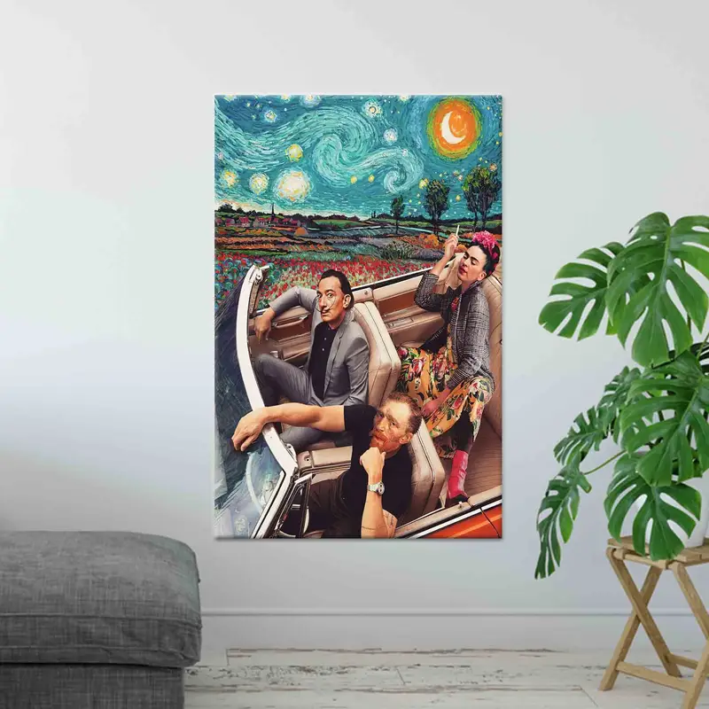 モダンなゴッホ キャンバス: 星月夜の複製アート プリント