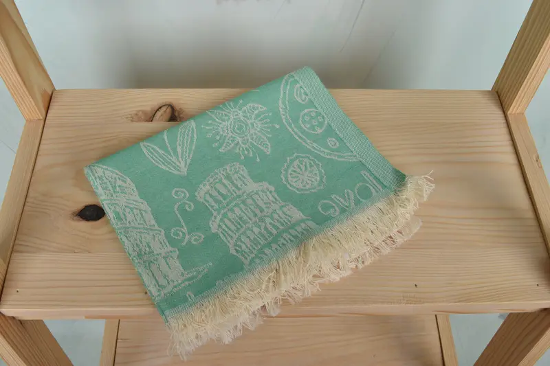 Turkish Tea Towel, Personalized Kitchen Towel, Turkish Towel Hand Towel, Bachelor Gifts, Summer Gift, 28x20 Cotton Italian Symbols Design Towel - 6