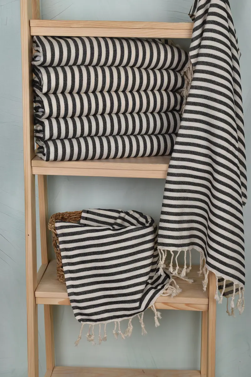 40x18 Cotton Striped Towel, Personalized Hand Towel, Gift For Coworker, Custom Hand Towel, Kitchen Towel, Beach Theme Bachelorette Party, Spa Towel - 3