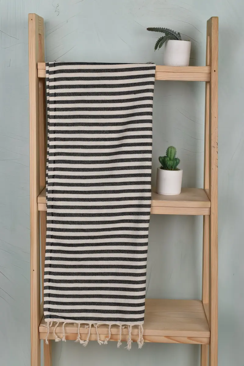 40x18 Cotton Striped Towel, Personalized Hand Towel, Gift For Coworker, Custom Hand Towel, Kitchen Towel, Beach Theme Bachelorette Party, Spa Towel - 8