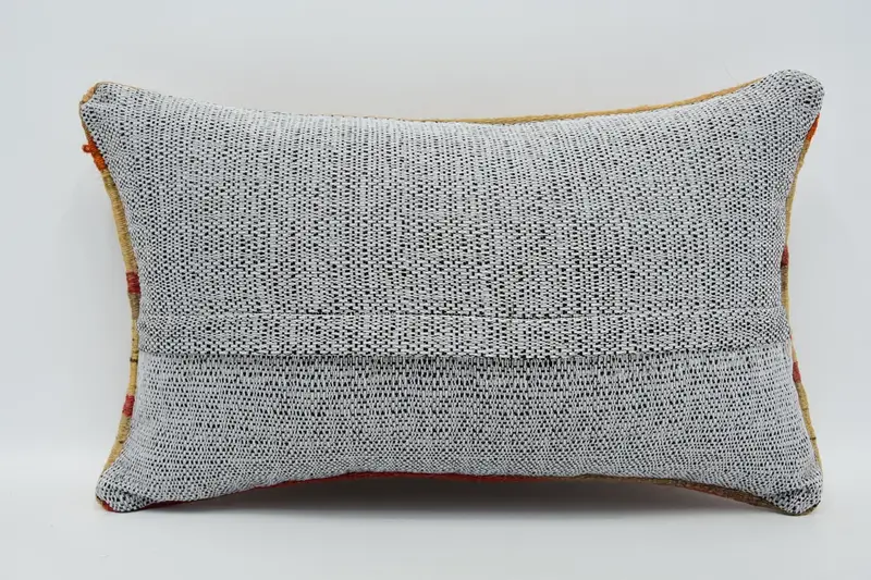 Boho Pillow Sham Cover, 12x20 Beige Pillow, Turkish Kilim Pillow, Boho Pillow, Wool Kilim Pillow Cushion Case, Pillow Case - 6