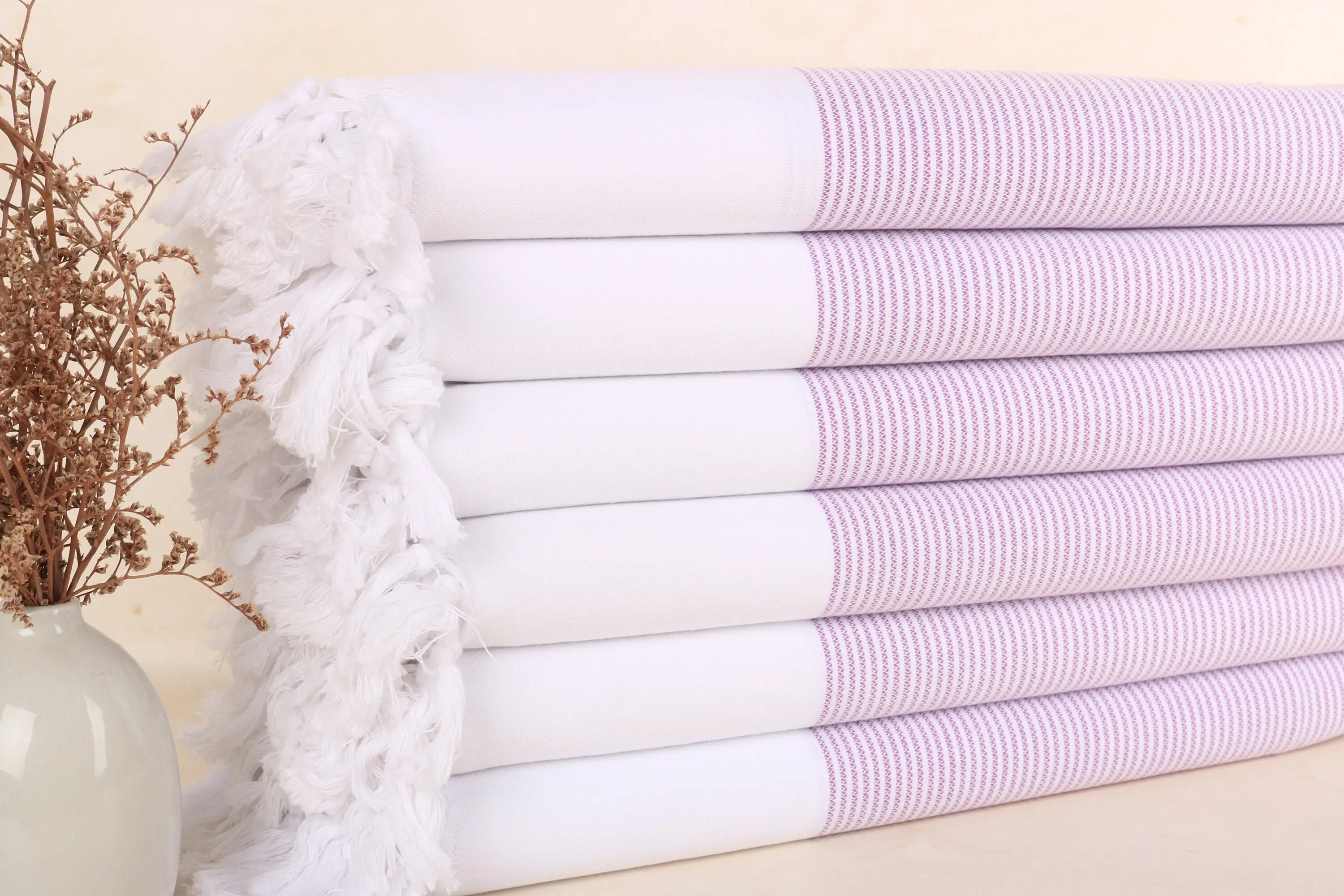 Personalized Turkish Towel Purple Cotton Bath Towel, 40x71 Inches - 1
