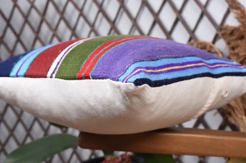 Vintage Kilim Pillow, Pillow for Sofa, 12x12 Blue Pillow Sham, Handmade Kilim Cushion, Nautical Throw Pillow Cover, Cushion Case - 6
