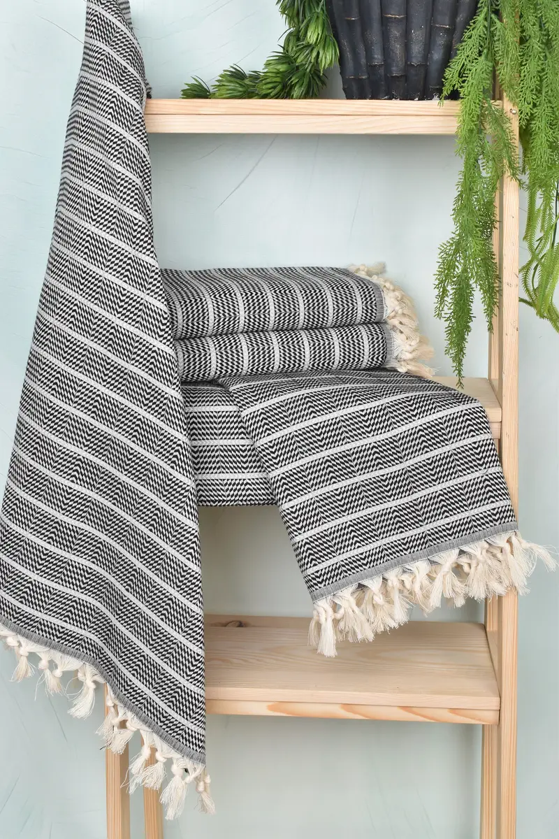 Welcome Wedding Gift, Custom Name Towel, Travel Towel, Quick-dry peshtemal, Monogram Beach Towel, 70x40 Cotton Striped Towel, Bridal Shower Favors - 6