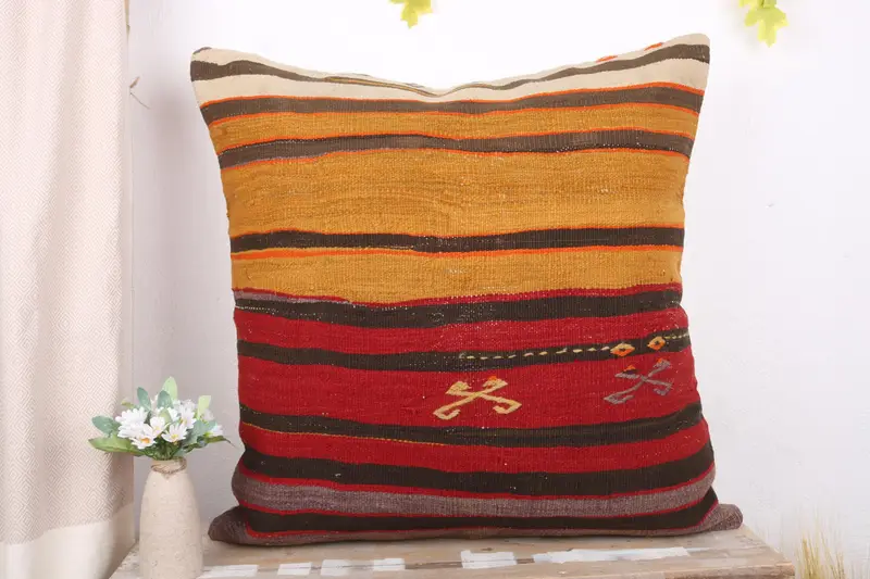Antique Pillows, Authentic Pillow Sham, Cushion Cover, Gift Pillow, 28x28 Red Pillow Cover, Turkish Kilim Pillow, Seat Pillow Cover, Bed Pillow - 2