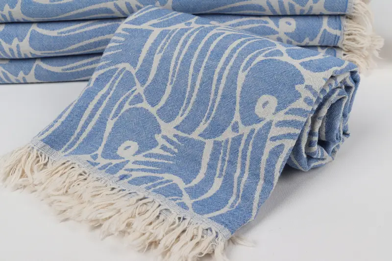 Turkish Beach Towel Bulk, 70x36 Cotton Fish Design Towel, Custom Beach Towel, Wedding Favors, Bridesmaid Gifts, Organic Towel, Bachelorette Favor - 5