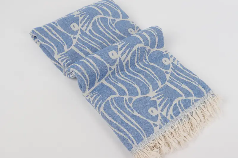 Turkish Beach Towel Bulk, 70x36 Cotton Fish Design Towel, Custom Beach Towel, Wedding Favors, Bridesmaid Gifts, Organic Towel, Bachelorette Favor - 7