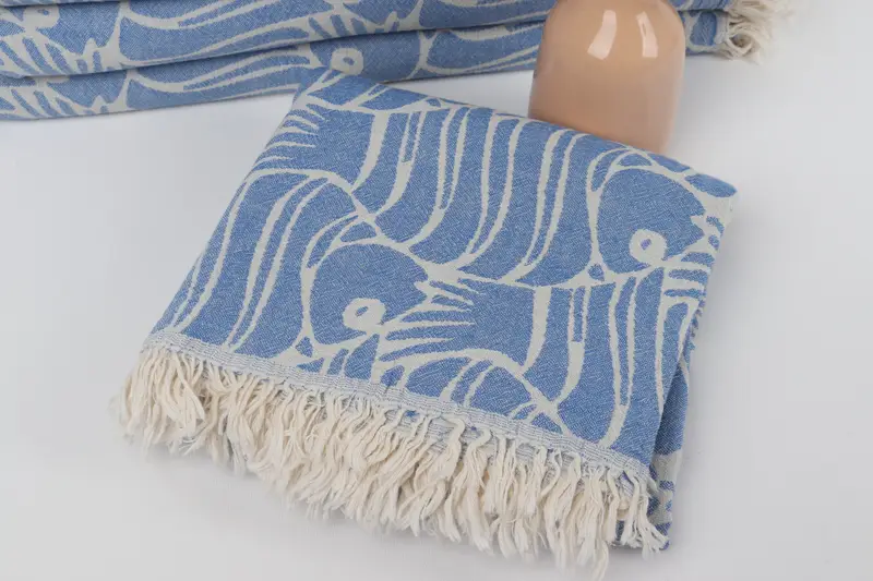 Turkish Beach Towel Bulk, 70x36 Cotton Fish Design Towel, Custom Beach Towel, Wedding Favors, Bridesmaid Gifts, Organic Towel, Bachelorette Favor - 6