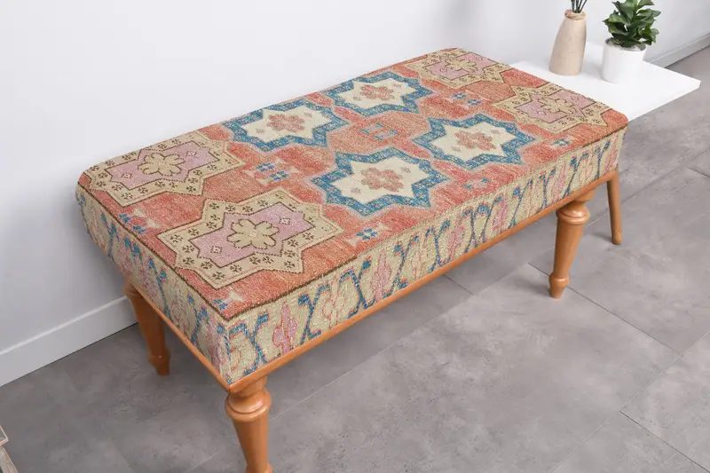 コースタルキリム風のオットマン、ラウンジエリア用モジュール式ソファオットマン