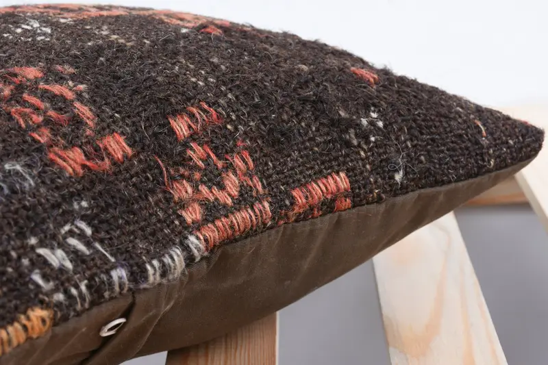 Pet Pillow Cover, 12x12 Brown Cushion Cover, Turkish Pillow, Turkish Kilim Pillow, Ethnical Kilim Rug Pillow, Cushion Cover, Outdoor Throw Pillow - 7