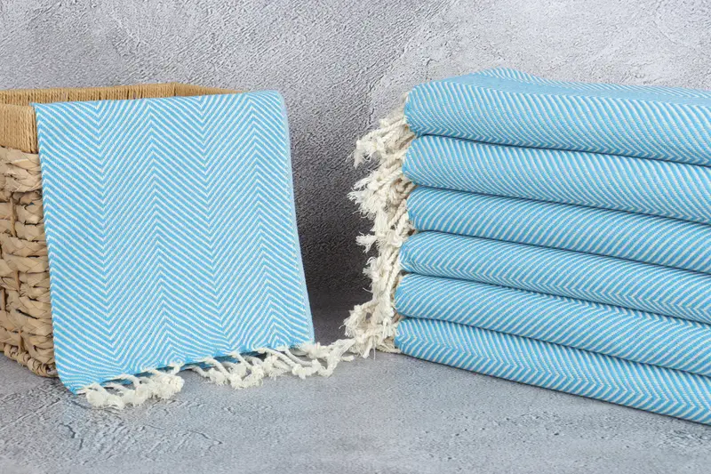 Monogrammed Hand Towel, 40x20 Cotton Herringbone Towel, Monogram Tea Towel, Organic Towel, Monogram Kitchen Towel, Handmade Gift, Wedding Favors - 3