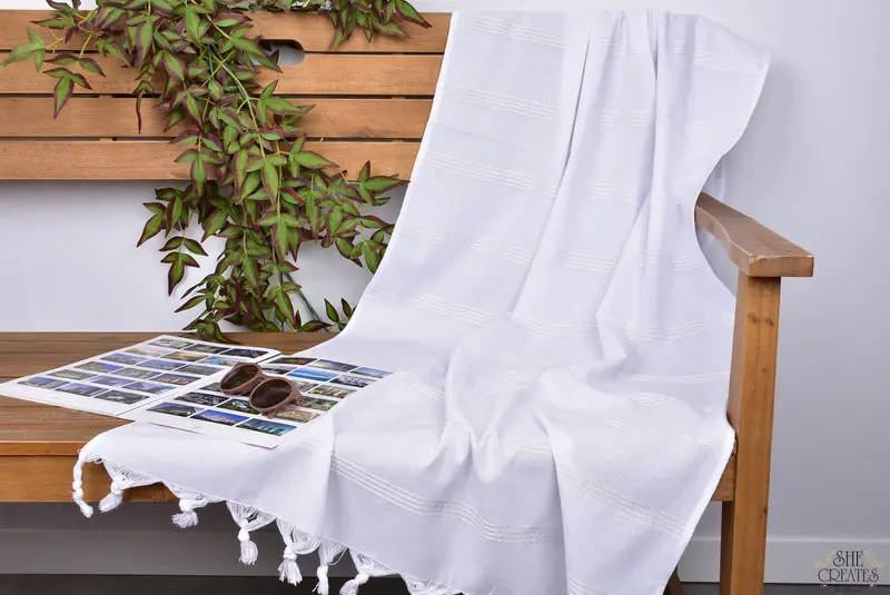 Wedding Gift Ideas, Turkish hand towel, 70x30 Cotton Striped Towel, Monogrammed Beach Towel, Gift For Her, Halloween Bachelorette Party Favors - 3