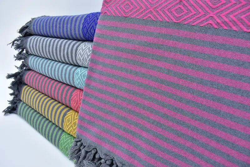 Personalized Turkish Organic Cotton Diamond Throw, 103x79 Inches