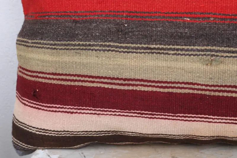 Turkish Kilim Pillow, 16x36 Red Pillow Sham, Ikat Cushion Cover, Kilim Cushion Sham, Turkish Pillow, Cushion Cover, Boho Chic Pillow Case - 3