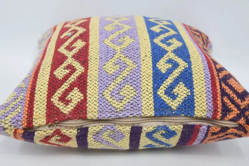Antique Pillows, Pillow Sham, 12x12 Yellow Cushion, Kilim Pillow Cover, Boho Pillow, Ethnic Throw Pillow Cover, Boho Chic Cushion - 5