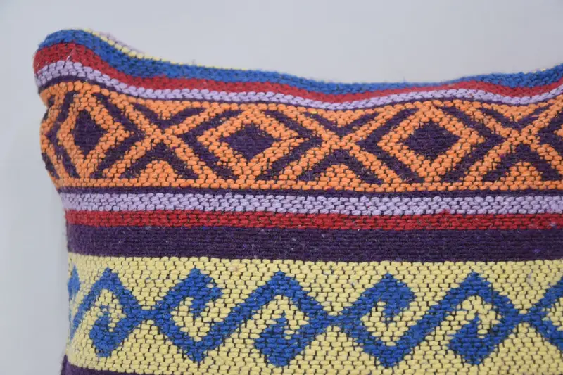 Antique Pillows, Pillow Sham, 12x12 Yellow Cushion, Kilim Pillow Cover, Boho Pillow, Ethnic Throw Pillow Cover, Boho Chic Cushion - 2