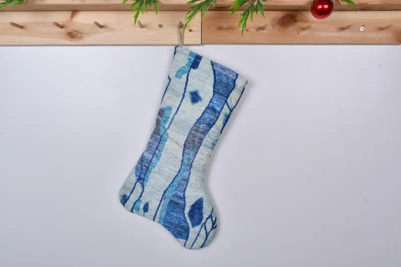 Festive Green and Pink Christmas Stocking, Charming Holiday Decor