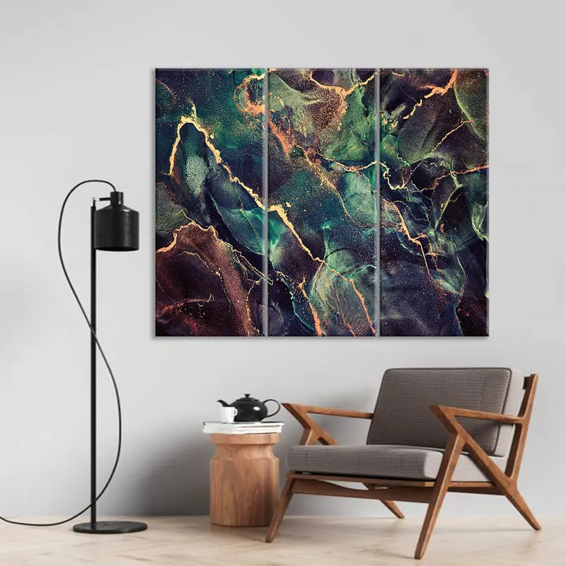 Natural Pigment Illustrations Poster, Mixture Decoration Canvas, Luxury Canvas Art, Abstract Fluid Art, Ink Paint Artwork, Dreamy Wall Art - 4