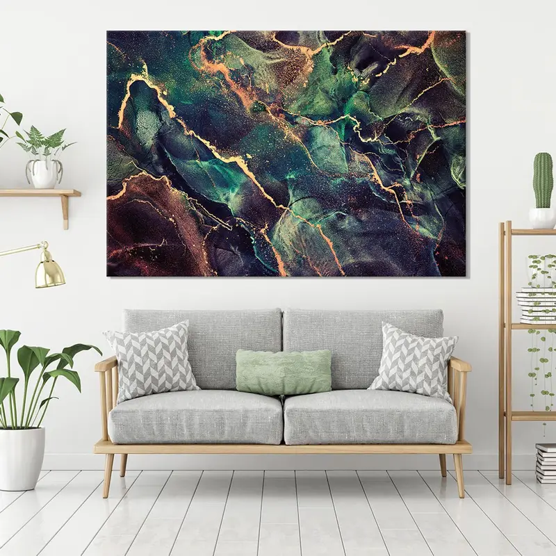 Natural Pigment Illustrations Poster, Mixture Decoration Canvas, Luxury Canvas Art, Abstract Fluid Art, Ink Paint Artwork, Dreamy Wall Art - 7