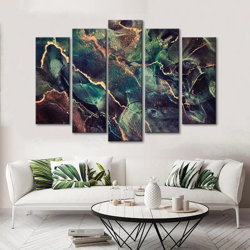 Natural Pigment Illustrations Poster, Mixture Decoration Canvas, Luxury Canvas Art, Abstract Fluid Art, Ink Paint Artwork, Dreamy Wall Art - 3