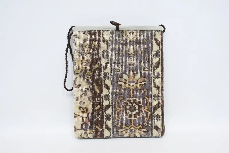 Bolso de hombro de lana Art Déco con motivo vintage, bolso Kilim