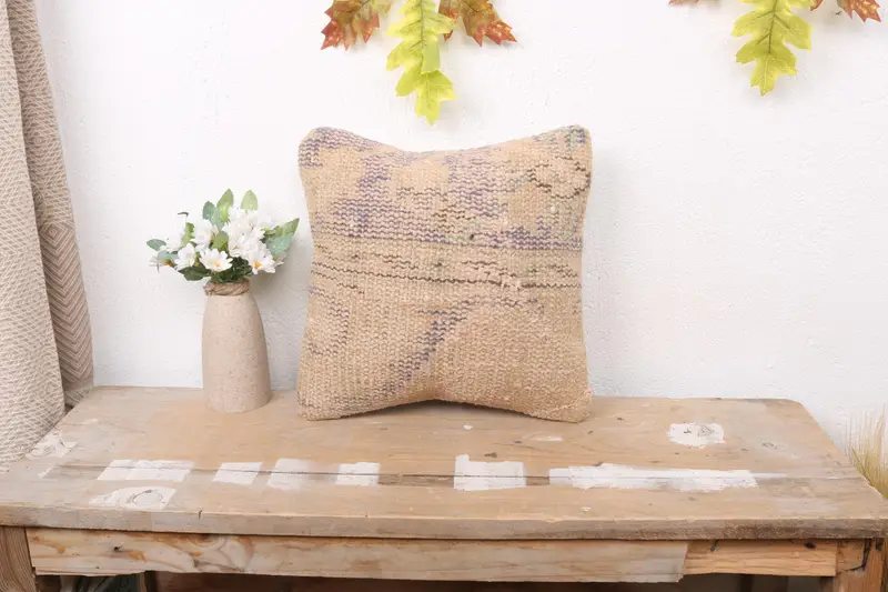 Lila Southwestern Wurfkissen, Vintage besticktes 12x12 Kissen