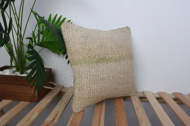 Square Throw Pillow, Throw Kilim Pillow, Pillow Case, Christmas Pillow, Antique Pillows, 16x16 White Cushion, Turkish Kilim Pillow - 4