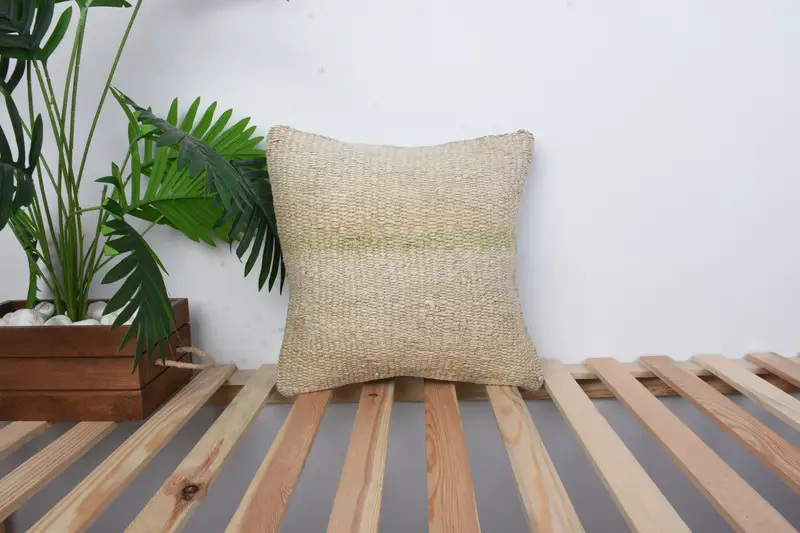 Square Throw Pillow, Throw Kilim Pillow, Pillow Case, Christmas Pillow, Antique Pillows, 16x16 White Cushion, Turkish Kilim Pillow - 1