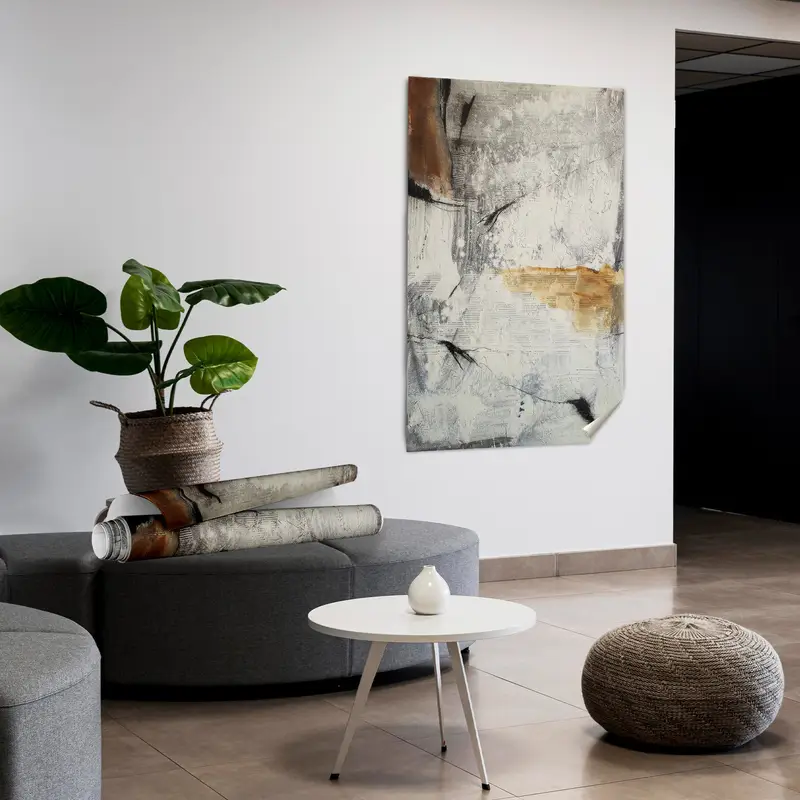 Zarif Minimal Kanvas Tablo: Yumuşak Tonlar, Sanatsal Ambiyans