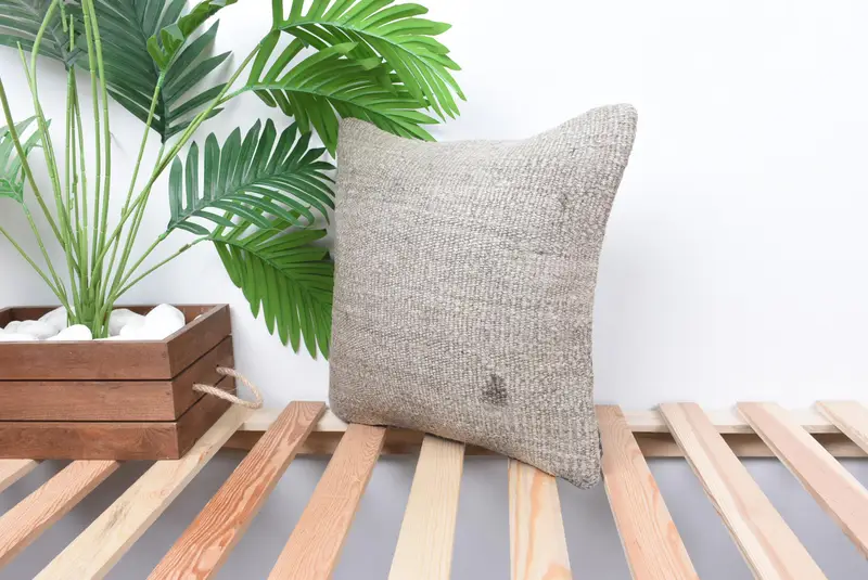 Comfy Throw Pillow Sham, Kilim Pillow, 14x14 White Pillow Cover, Pillow for Couch, Outdoor Bolster Cushion Case, Throw Kilim Pillow, Pillow Cover - 5