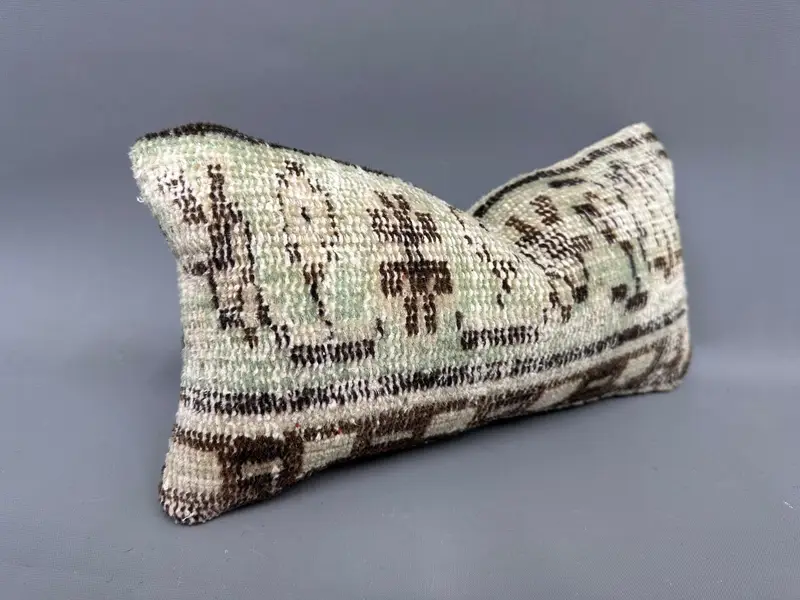 Kilim Cushion Sham, Turkish Pillow, Vintage Kilim Pillow, Cushion Case, Morroccon Kilim Cushion Pillow Sham, 8x16 Beige Pillow, Shabby Chic Cushion - 2