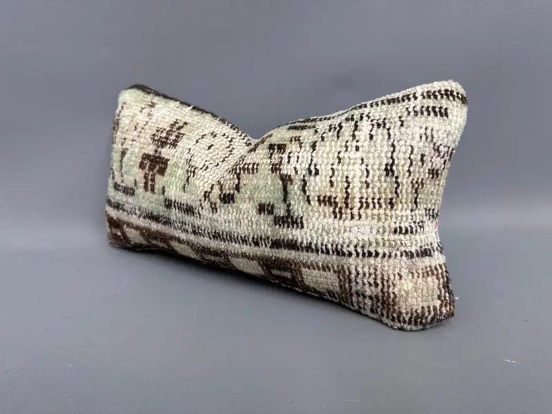 Kilim Cushion Sham, Turkish Pillow, Vintage Kilim Pillow, Cushion Case, Morroccon Kilim Cushion Pillow Sham, 8x16 Beige Pillow, Shabby Chic Cushion - 3