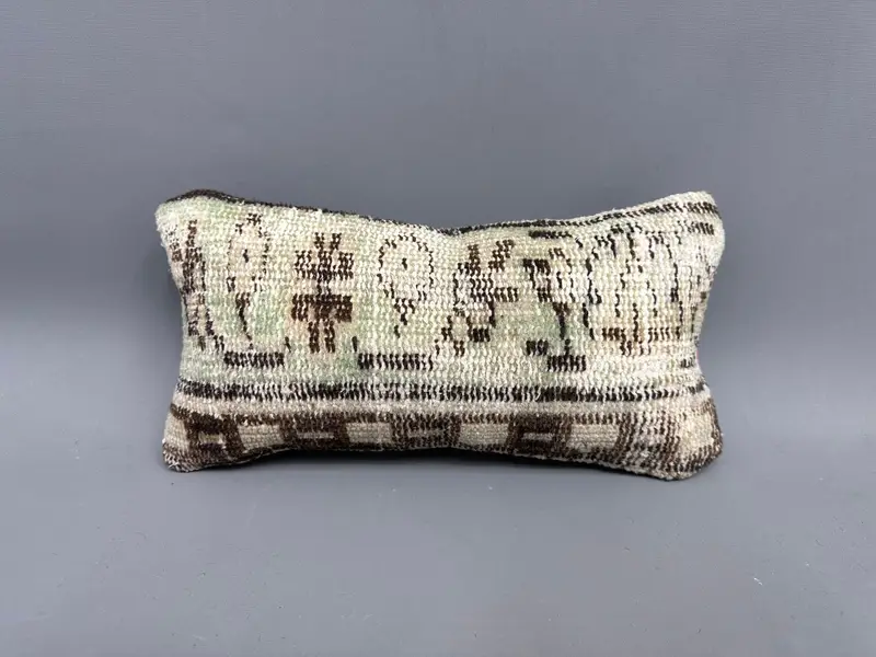 Kilim Cushion Sham, Turkish Pillow, Vintage Kilim Pillow, Cushion Case, Morroccon Kilim Cushion Pillow Sham, 8x16 Beige Pillow, Shabby Chic Cushion - 4