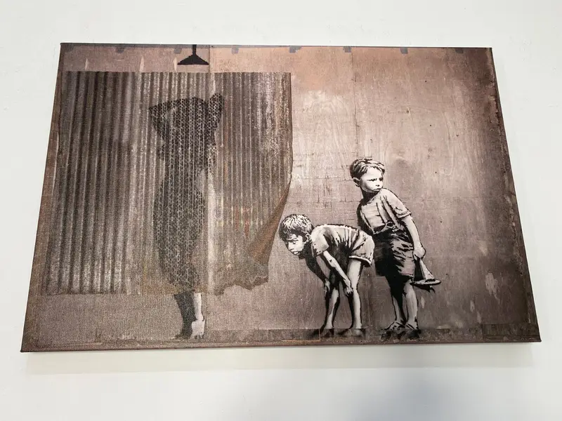 BANKSY Lady Shower, Peeping Tom Boys, Banksy Print, Banksy Poster, Banksy Art Canvas, Banksy Art, Lady Shower, Banksy Lady, Urban Wall Art, - 8