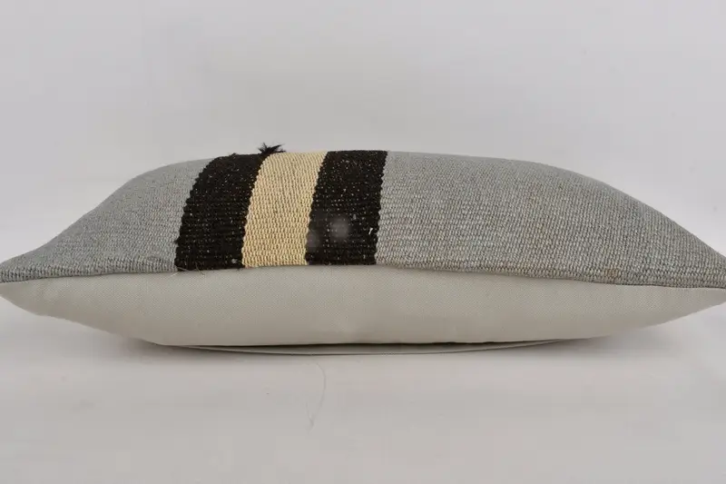 12x24 Gray Cushion Cover, Turkish Pillow, Vintage Kilim Throw Pillow, Rustic Pillow Cover, Vintage Kilim Pillow, Nomadic Pillow Cover, Pillow Case - 5