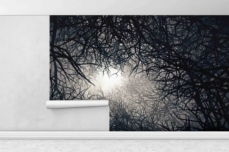 Wall Art, Night Landscape Wallpaper, Wallpaper By The Yard, View Wallpaper, Layered Paper Art, Moonlight Wall Mural, - 7