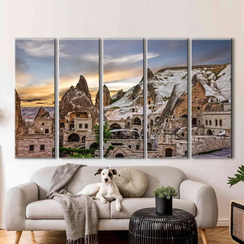 Tuval duvar sanatı, kapadokya duvar sanatı, kapadokya tuval, kapadokya manzarası, hava balonu tuval, kapadokya poster, oturma odası duvar sanatı, - 2