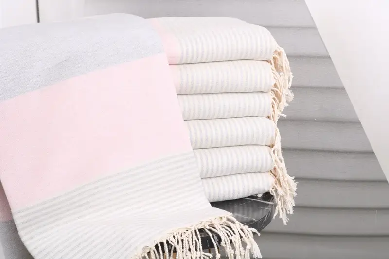 Travel Towel, Custom Gift, Wedding Favors, Kids Beach Towel, Gym Towel, Absorbent towel, 68x40 Cotton Striped Towel, Gift Towel, Bridesmaid Towel - 1