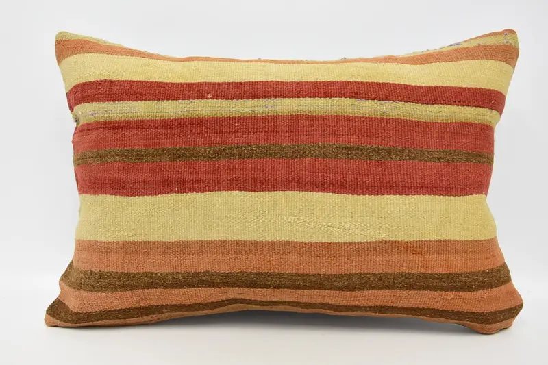 Vintage Kilim Throw Pillow, Kilim Pillow Cover, Pillow, Ethnic Cushion, Antique Pillows, 16x24 Beige Pillow Cover - 1