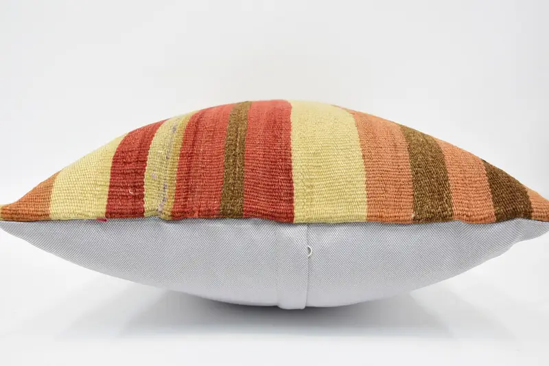 Vintage Kilim Throw Pillow, Kilim Pillow Cover, Pillow, Ethnic Cushion, Antique Pillows, 16x24 Beige Pillow Cover - 5