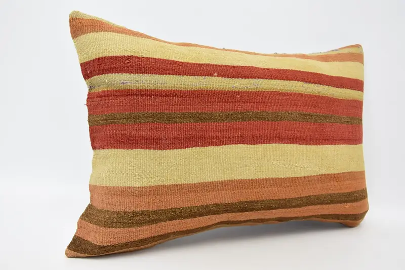 Vintage Kilim Throw Pillow, Kilim Pillow Cover, Pillow, Ethnic Cushion, Antique Pillows, 16x24 Beige Pillow Cover - 3