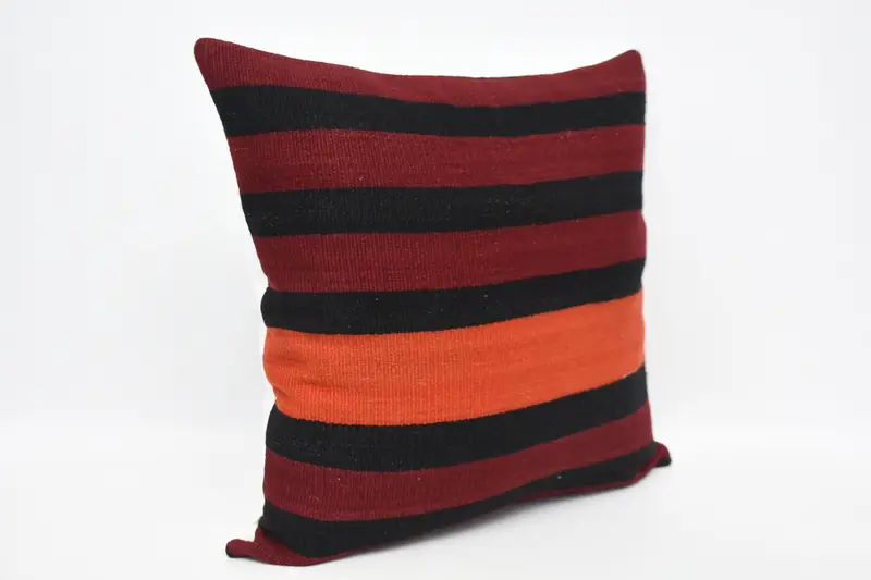 Pillow Sham, Knitted Pillow, Pillow for Sofa, Sustainable Pillow, Kilim Cushion Sham, 24x24 Red Pillow Case, Cozy Throw Cushion, Antique Pillows - 3