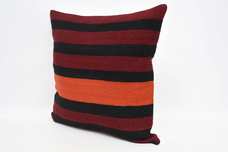 Pillow Sham, Knitted Pillow, Pillow for Sofa, Sustainable Pillow, Kilim Cushion Sham, 24x24 Red Pillow Case, Cozy Throw Cushion, Antique Pillows - 4