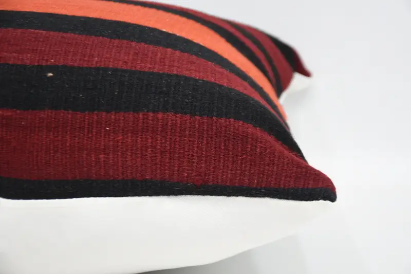 Pillow Sham, Knitted Pillow, Pillow for Sofa, Sustainable Pillow, Kilim Cushion Sham, 24x24 Red Pillow Case, Cozy Throw Cushion, Antique Pillows - 5