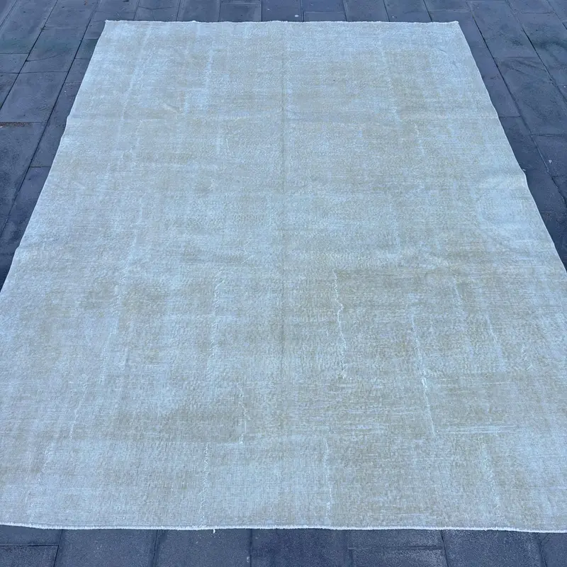 Zarif Bej Ikat Halı, 8,1x11,3 ft Şık Dekor