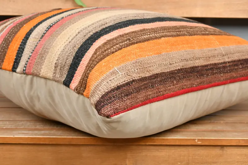 Almohada de regalo, caja de almohada azteca, caja de almohada de automóvil, almohada, almohada para sofá, almohada de lanzamiento de diseñador, caja de almohada de naranja 24x24, almohadas antiguas - 4