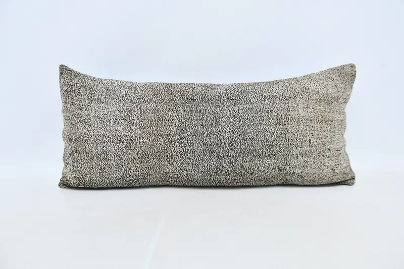 Art Deco Pillow Sham, Kilim Cushion Sham, Turkish Pillow, Cushion, Ethnic Pillow Cover Cushion, 16x36 Gray Pillow Sham, Boho Pillow Sham Cover - 1