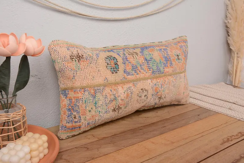 Grünes und bronzefarbenes Patchwork-Wurfkissen, 12x24 handgefertigtes Kissen